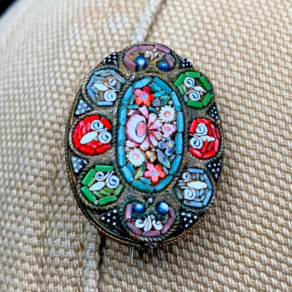 Antique Micro-Mosaic Broach